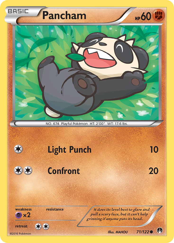 Pancham 71/122 Common | BREAKpoint | Pokemon Card