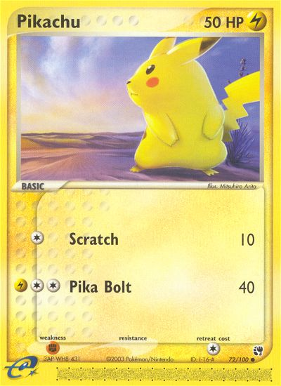 Pikachu 72/100 Common | Sandstorm | Pokemon Card