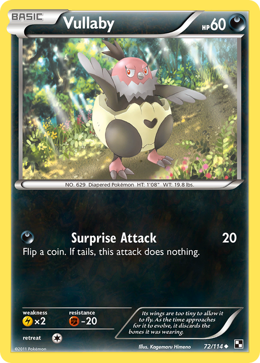Vullaby 72/114 Uncommon | Black & White | Pokemon Card