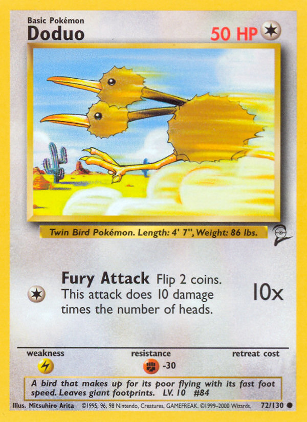 Doduo 72/130 Common | Base Set 2 | Pokemon Card