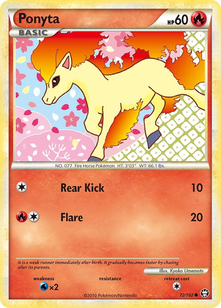 Ponyta 72/102 Common | HS—Triumphant | Pokemon Card