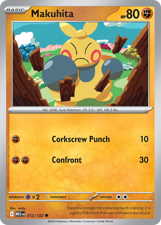 Makuhita 72/132 Common | Mega Evolution | Pokemon Card