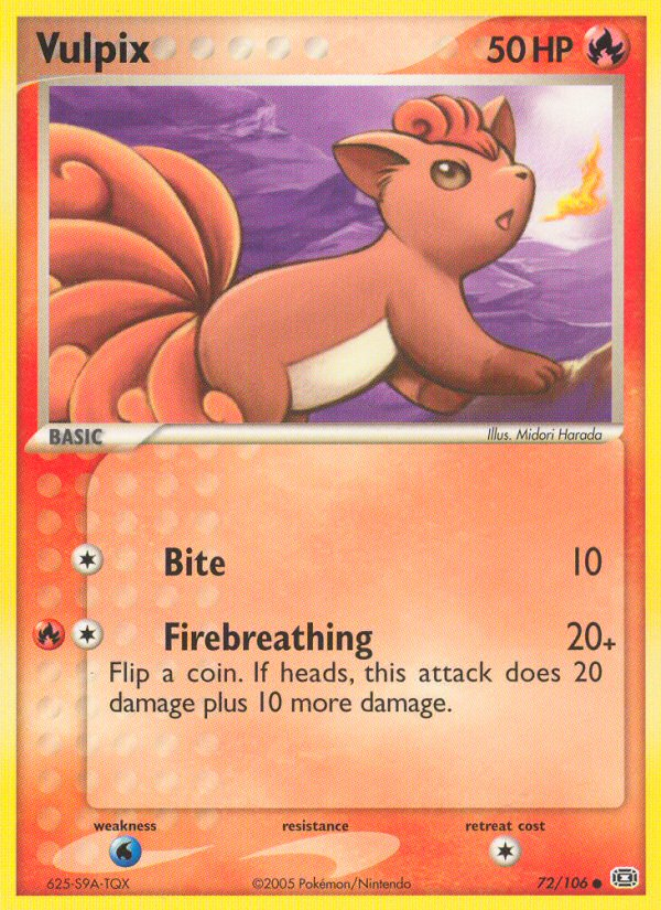 Vulpix 72/106 Common | Emerald | Pokemon Card