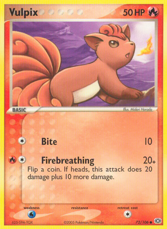 Vulpix 72/106 Common | Emerald | Pokemon Card
