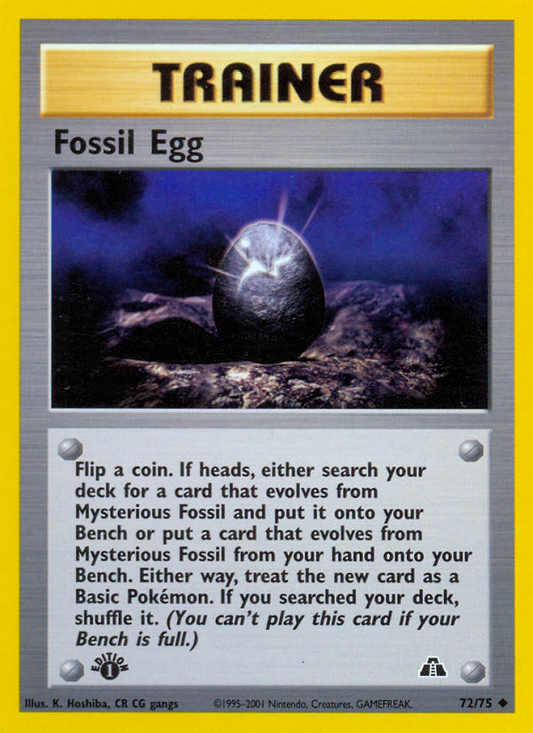 Fossil Egg 72/75 Uncommon | Neo Discovery | Pokemon Card
