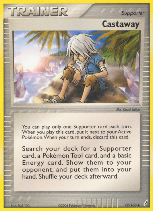 Castaway 72/100 Uncommon | Crystal Guardians | Pokemon Card