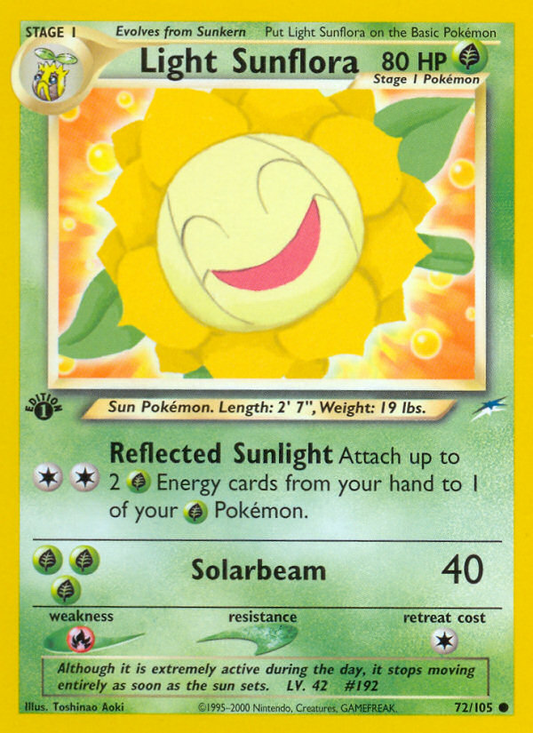 Light Sunflora 72/105 Common | Neo Destiny | Pokemon Card