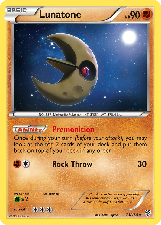 Lunatone 73/135 Uncommon | Plasma Storm | Pokemon Card