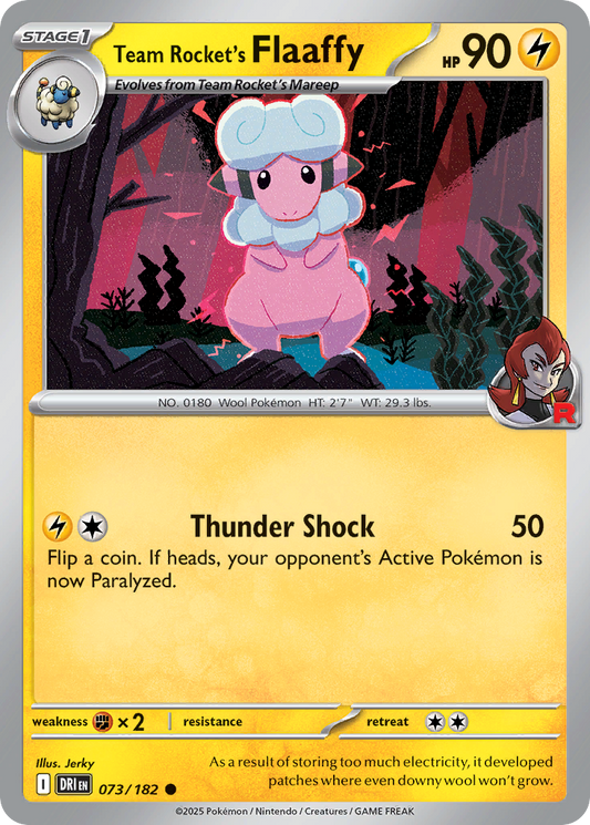 Team Rocket's Flaaffy 73/182 Common | Destined Rivals | Pokemon Card