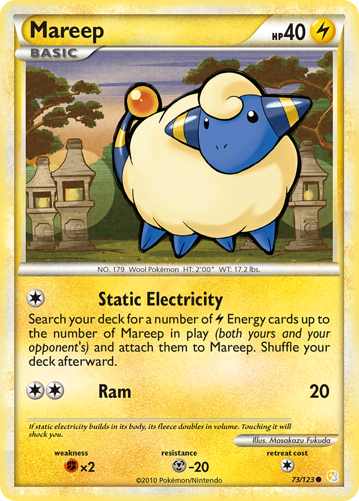 Mareep 73/123 Common | HeartGold & SoulSilver | Pokemon Card