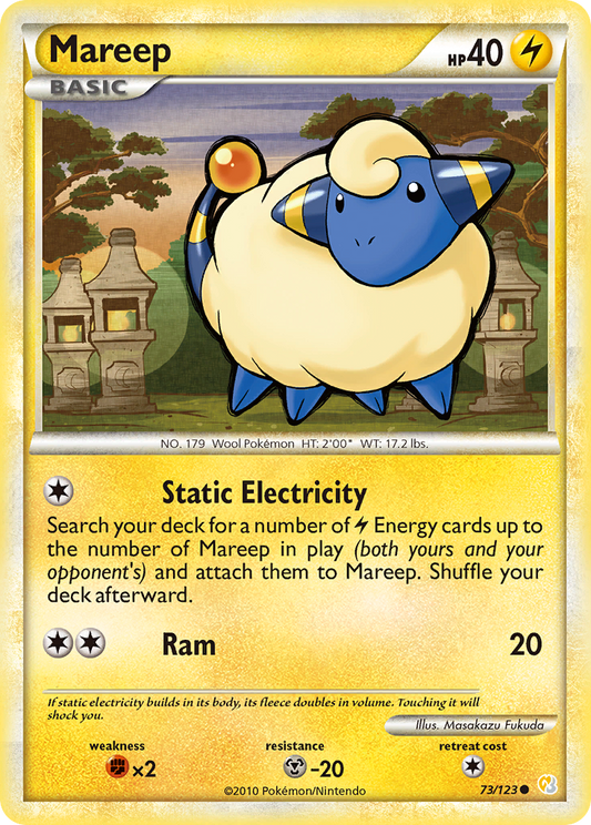 Mareep 73/123 Common | HeartGold & SoulSilver | Pokemon Card