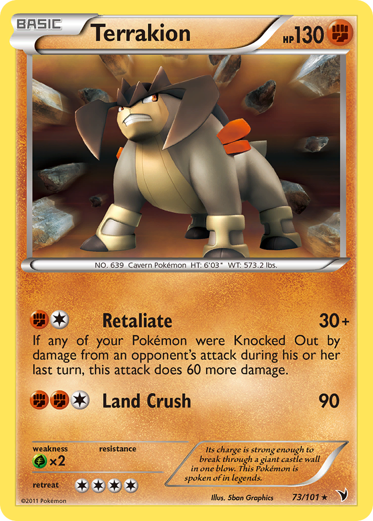 Terrakion 73/101 Rare Holo | Noble Victories | Pokemon Card