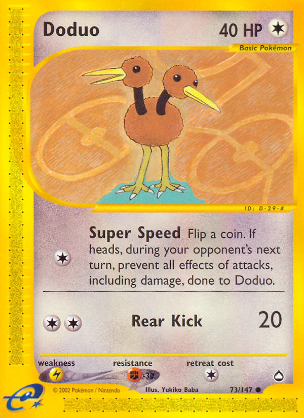 Doduo 73/147 Common | Aquapolis | Pokemon Card