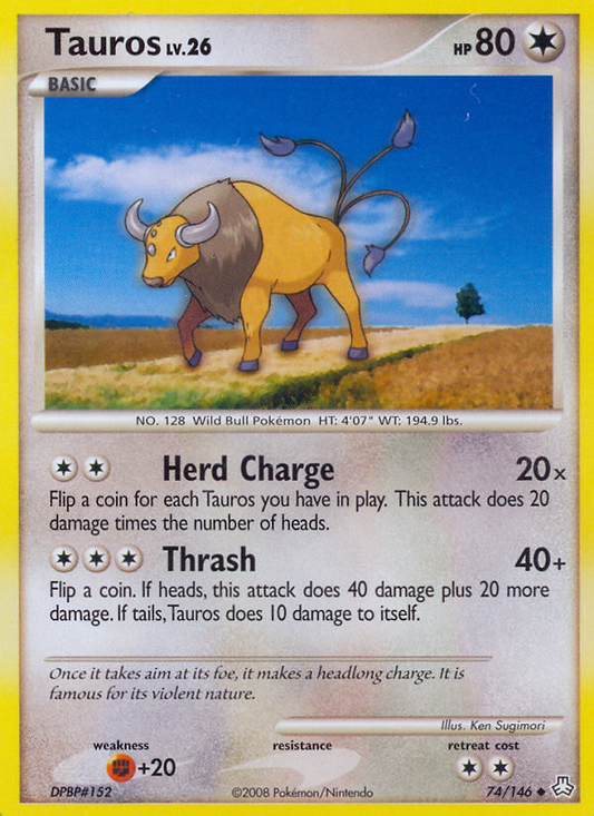 Tauros 74/146 Uncommon | Legends Awakened | Pokemon Card