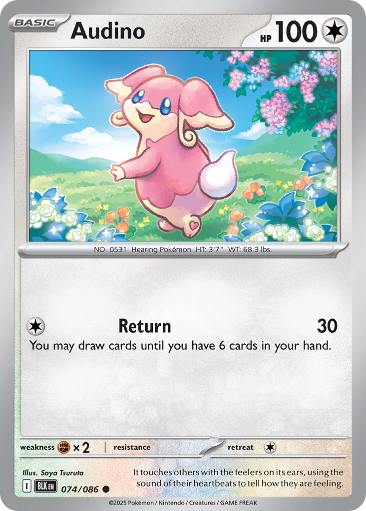 Audino 74/86 Common | Black Bolt | Pokemon Card