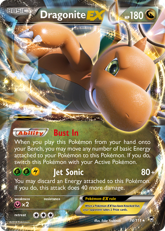 Dragonite-EX 74/111 Rare Holo EX | Furious Fists | Pokemon Card