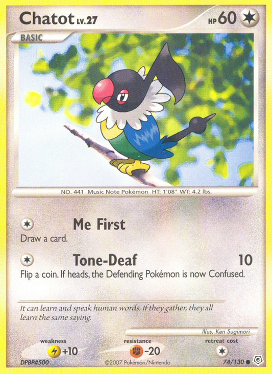 Chatot 74/130 Common | Diamond & Pearl | Pokemon Card