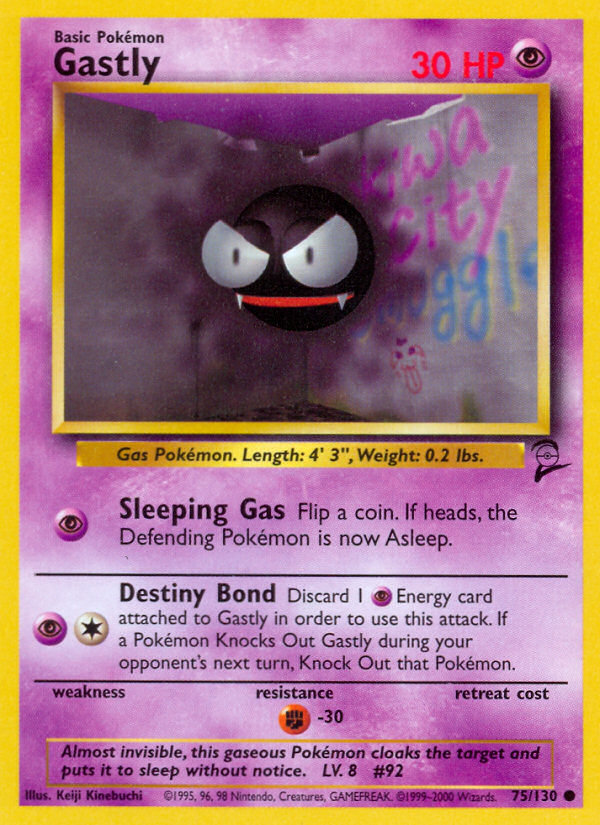 Gastly 75/130 Common | Base Set 2 | Pokemon Card