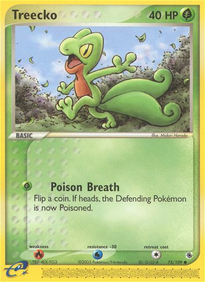 Treecko 75/109 Common | Ruby & Sapphire | Pokemon Card