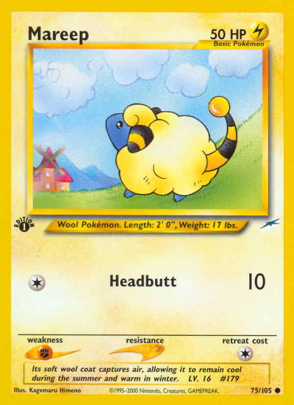 Mareep 75/105 Common | Neo Destiny | Pokemon Card