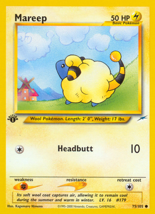 Mareep 75/105 Common | Neo Destiny | Pokemon Card