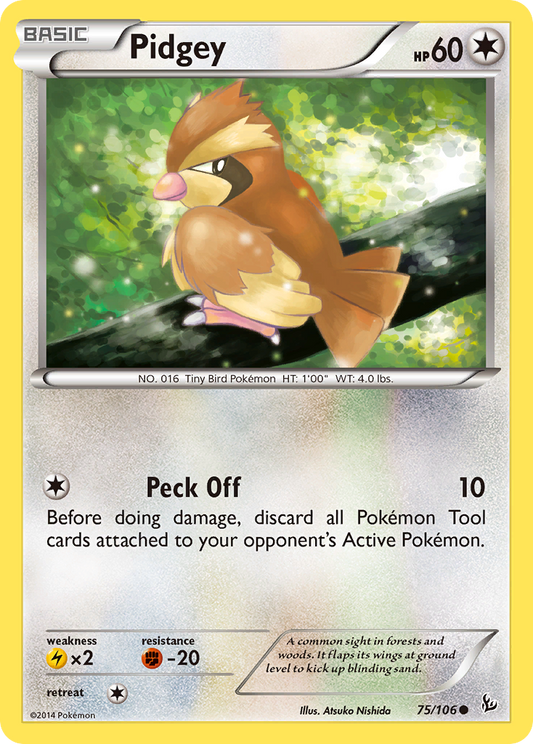 Pidgey 75/106 Common | Flashfire | Pokemon Card