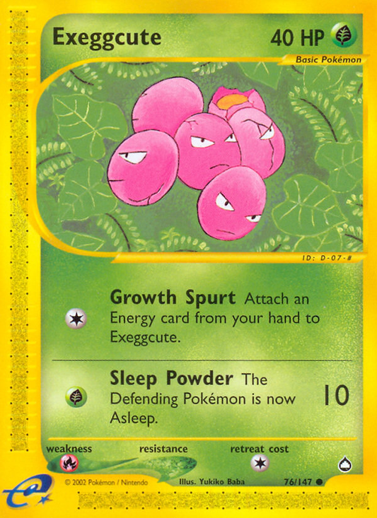 Exeggcute 76/147 Common | Aquapolis | Pokemon Card