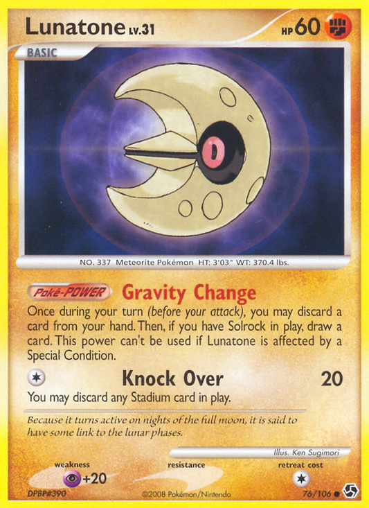 Lunatone 76/106 Common | Great Encounters | Pokemon Card