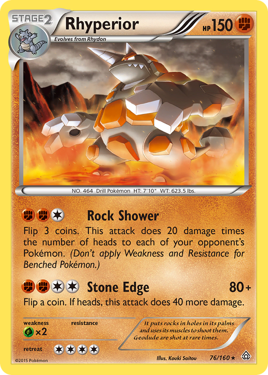 Rhyperior 76/160 Rare | Primal Clash | Pokemon Card