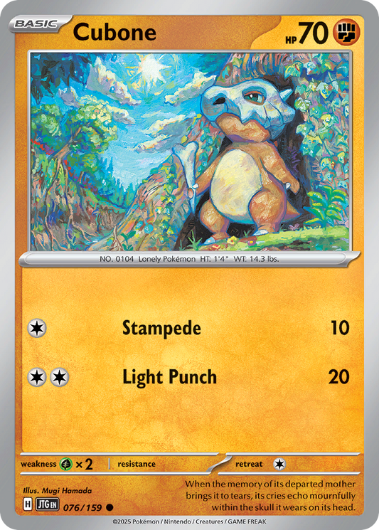 Cubone 76/159 Common | Journey Together | Pokemon Card
