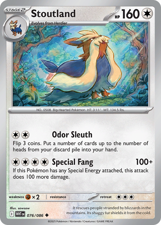 Stoutland 76/86 Uncommon | White Flare | Pokemon Card