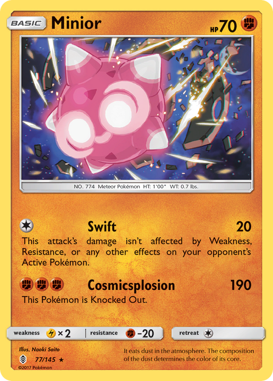 Minior 77/145 Rare Holo | Guardians Rising | Pokemon Card