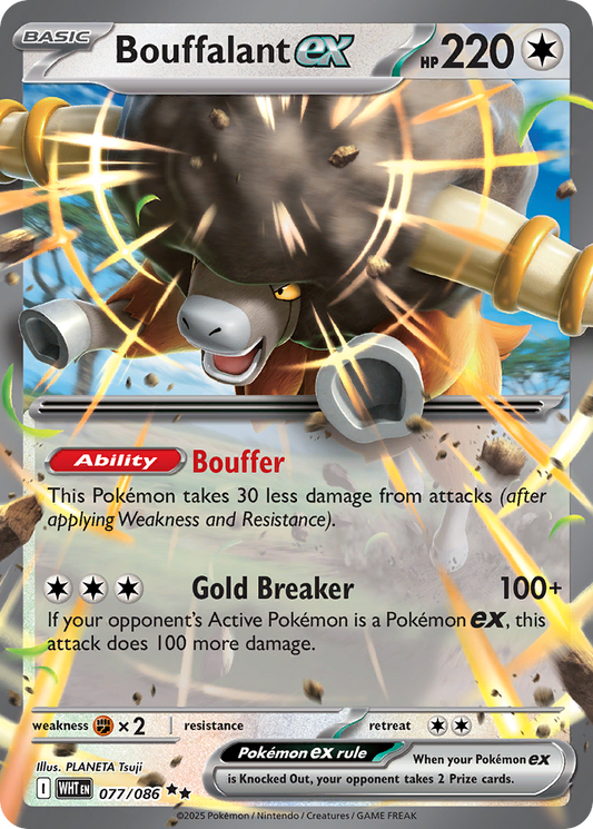 Bouffalant ex 77/86 Double Rare | White Flare | Pokemon Card