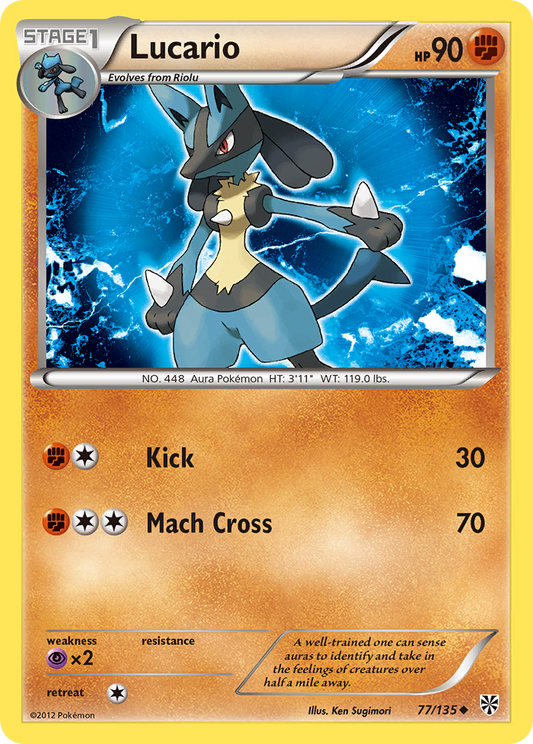 Lucario 77/135 Uncommon | Plasma Storm | Pokemon Card
