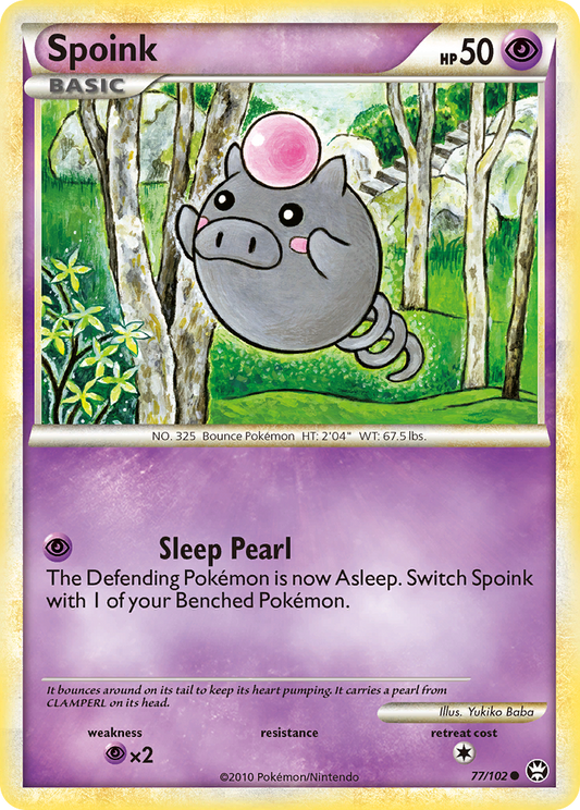Spoink 77/102 Common | HS—Triumphant | Pokemon Card