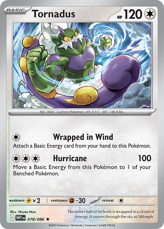 Tornadus 78/86 Rare | White Flare | Pokemon Card