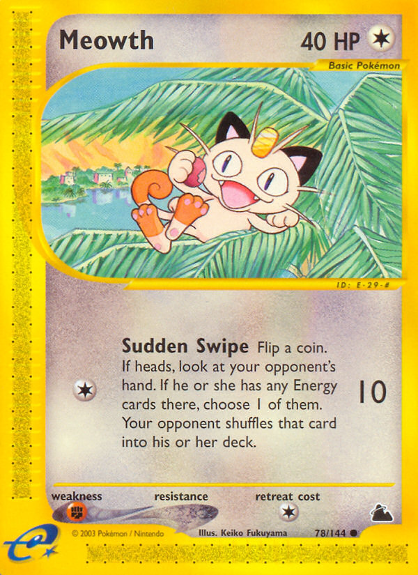 Meowth 78/144 Common | Skyridge | Pokemon Card