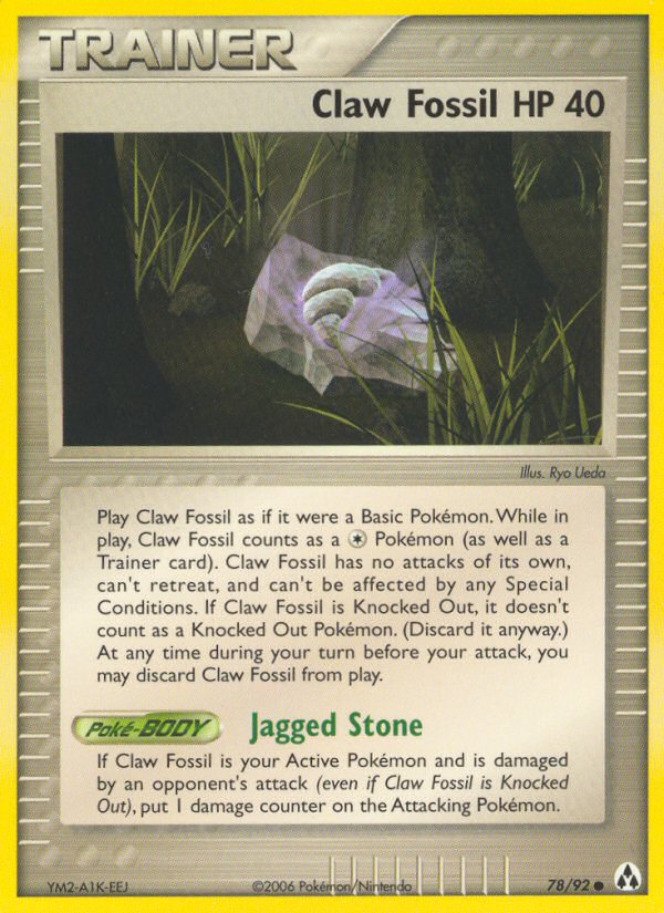 Claw Fossil 78/92 Common | Legend Maker | Pokemon Card
