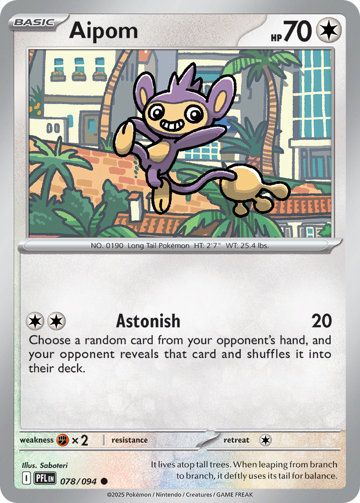 Aipom 78/94 Common | Phantasmal Flames | Pokemon Card