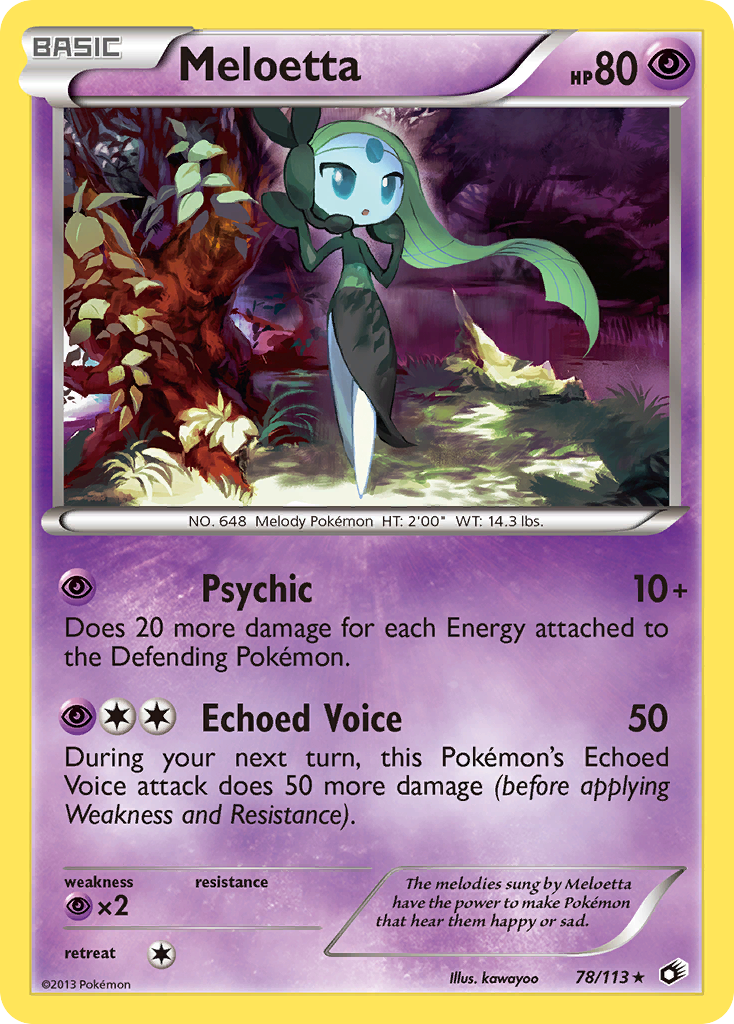 Meloetta 78/113 Rare Holo | Legendary Treasures | Pokemon Card