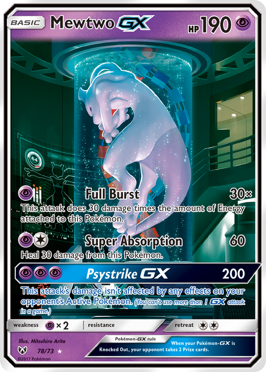 Mewtwo-GX 78/73 Rare Secret | Shining Legends | Pokemon Card
