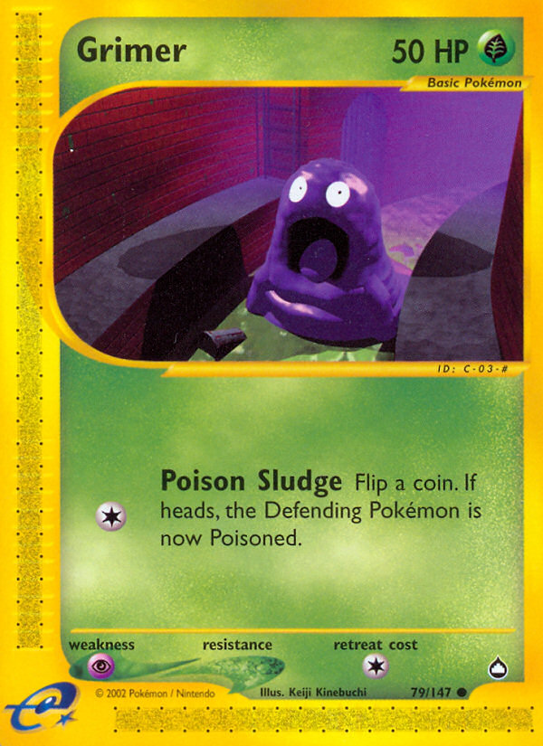 Grimer 79/147 Common | Aquapolis | Pokemon Card