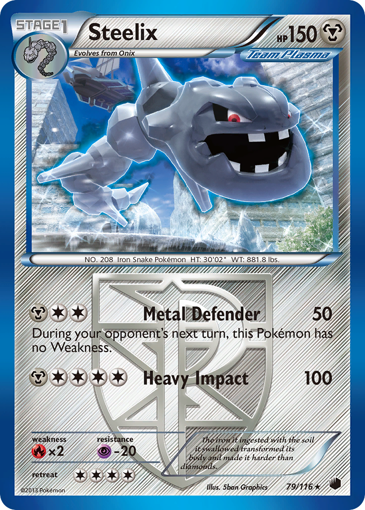 Steelix 79/116 Rare | Plasma Freeze | Pokemon Card