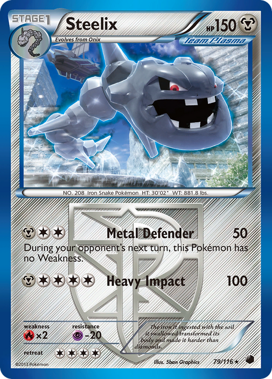 Steelix 79/116 Rare | Plasma Freeze | Pokemon Card