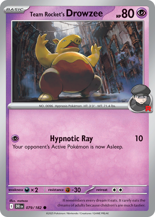 Team Rocket's Drowzee 79/182 Common | Destined Rivals | Pokemon Card