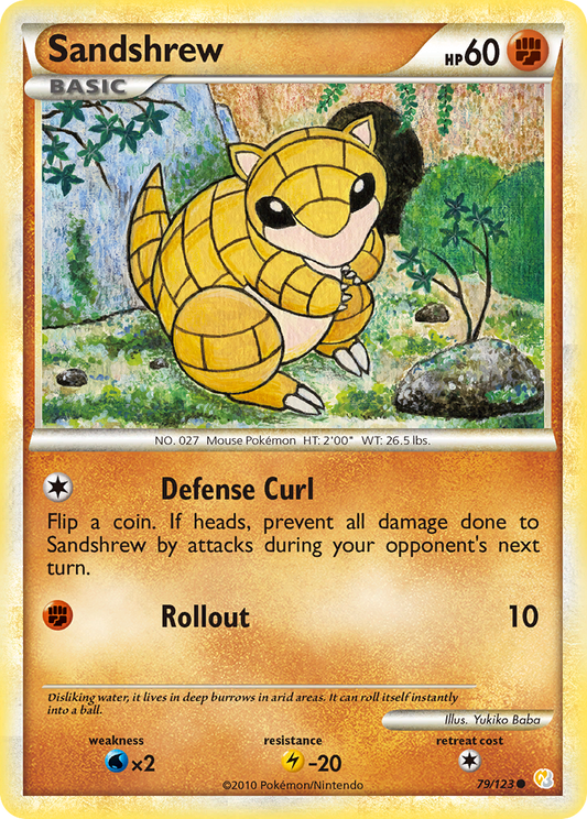 Sandshrew 79/123 Common | HeartGold & SoulSilver | Pokemon Card