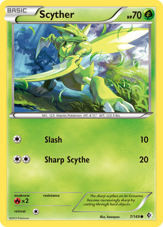 Scyther 7/149 Common | Boundaries Crossed | Pokemon Card