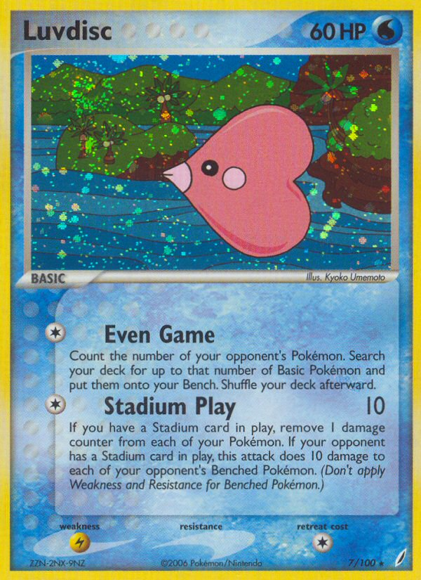 Luvdisc 7/100 Rare Holo | Crystal Guardians | Pokemon Card