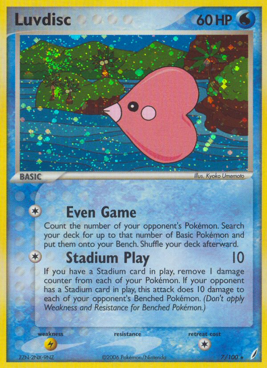 Luvdisc 7/100 Rare Holo | Crystal Guardians | Pokemon Card
