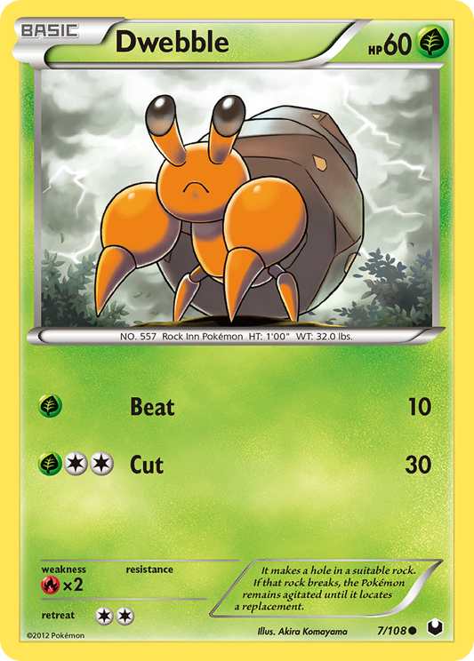 Dwebble 7/108 Common | Dark Explorers | Pokemon Card